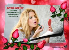 e-Kartka elektroniczne Róże na Dzień Kobiet, kartki internetowe, pocztówki, pozdrowienia