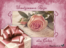 e-Kartka e Kartki z tagiem: e-Kartka urodziny Urodzinowa róża, kartki internetowe, pocztówki, pozdrowienia