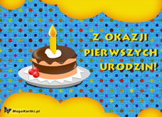 e-Kartka e Kartki z tagiem: Darmowa kartka na urodziny Pierwsze urodziny, kartki internetowe, pocztówki, pozdrowienia
