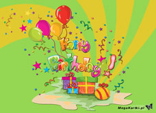 e-Kartka e Kartki z tagiem: e-Kartki z melodią Kolorowe urodziny, kartki internetowe, pocztówki, pozdrowienia