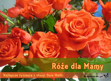 e-Kartka elektroniczne Róże dla Mamy, kartki internetowe, pocztówki, pozdrowienia