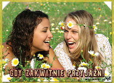 e-Kartka e Kartki z tagiem: Kartka kwiaty Gdy zakwitnie przyjaźń, kartki internetowe, pocztówki, pozdrowienia