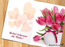 e-Kartka e Kartki z tagiem: Życzenia imieninowe Bukiet tulipanów, kartki internetowe, pocztówki, pozdrowienia