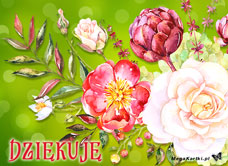 e-Kartka e Kartki z tagiem: Kartka kwiaty Dziękuję, kartki internetowe, pocztówki, pozdrowienia