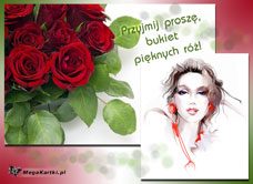 e-Kartka e Kartki z tagiem: Życzenia imieninowe Bukiet pięknych róż, kartki internetowe, pocztówki, pozdrowienia