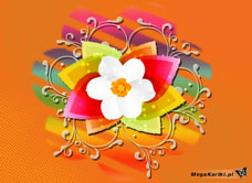 e-Kartka elektroniczne Tęczowy kwiatuszek, kartki internetowe, pocztówki, pozdrowienia