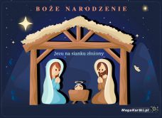 e-Kartka e Kartki z tagiem: e-Kartka bożonarodzeniowa Jezu na sianku złożony 2023, kartki internetowe, pocztówki, pozdrowienia