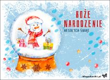 e-Kartka e Kartki z tagiem: Życzenia bożonarodzeniowe Bałwanek życzy Wesołych Świąt 2023, kartki internetowe, pocztówki, pozdrowienia