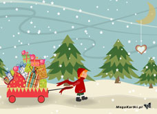 e-Kartka e Kartki z tagiem: Boże Narodzenie Wóz prezentów, kartki internetowe, pocztówki, pozdrowienia