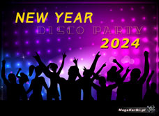 e-Kartka e Kartki z tagiem: Kartki darmowe Noworoczne Disco Party 2024, kartki internetowe, pocztówki, pozdrowienia