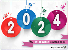 e-Kartka e Kartki z tagiem: Darmowa kartka Kolorowego Nowego Roku 2024, kartki internetowe, pocztówki, pozdrowienia
