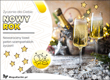 e-Kartka elektroniczne Noworoczny toast!, kartki internetowe, pocztówki, pozdrowienia