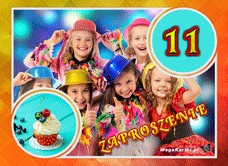 e-Kartka e Kartki z tagiem: Urodziny Zaproszenie na 11 urodziny, kartki internetowe, pocztówki, pozdrowienia