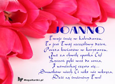 e-Kartka e Kartki z tagiem: Dla Joasi Dla Joanny, kartki internetowe, pocztówki, pozdrowienia