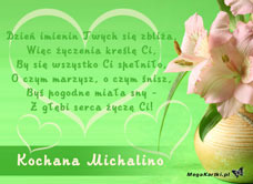 e-Kartka  Kochana Michalino, kartki internetowe, pocztówki, pozdrowienia