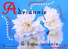 e-Kartka e Kartki z tagiem: Kartka imieninowa Anielskie kwiaty dla Adrianny, kartki internetowe, pocztówki, pozdrowienia