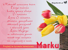 e-Kartka e Kartki z tagiem: Tulipany Życzenia dla Marka, kartki internetowe, pocztówki, pozdrowienia