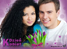 e-Kartka e Kartki z tagiem: eKartki kwiatowe Tulipany na Dzień Kobiet, kartki internetowe, pocztówki, pozdrowienia