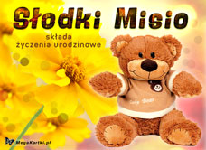 e-Kartka e Kartki z tagiem: Kartki urodzinowe online Słodki Misio, kartki internetowe, pocztówki, pozdrowienia