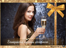 e-Kartka e Kartki z tagiem: Kartki urodzinowe Szampańskie życzenia urodzinowe, kartki internetowe, pocztówki, pozdrowienia