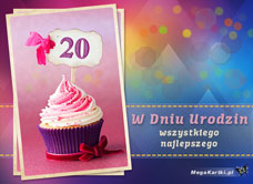 e-Kartka Darmowe e Kartki Urodzinowe W dniu 20 urodzin, kartki internetowe, pocztówki, pozdrowienia