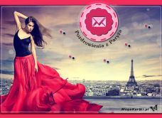 e-Kartka e Kartki z tagiem: Podróż Pozdrowienia z Paryża, kartki internetowe, pocztówki, pozdrowienia