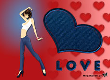 e-Kartka  Love Jeans, kartki internetowe, pocztówki, pozdrowienia