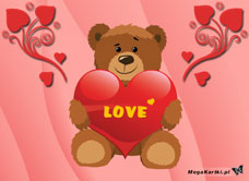 eKartki Miłość - Walentynki Serce od misia, 