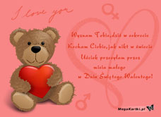 e-Kartka e Kartki z tagiem: Kartki Walentynki darmo Życzenia od misia, kartki internetowe, pocztówki, pozdrowienia