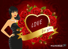 e-Kartka e Kartki z tagiem: Dzień zakochanych Różane serce, kartki internetowe, pocztówki, pozdrowienia