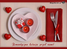 e-Kartka e Kartki z tagiem: Serca Romantyczna kolacja, kartki internetowe, pocztówki, pozdrowienia