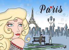 e-Kartka e Kartki z tagiem: Życzenia walentynkowe Miłość w Paryżu, kartki internetowe, pocztówki, pozdrowienia