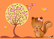 e-Kartka e Kartki z tagiem: Miłość Zakochana wiewiórka, kartki internetowe, pocztówki, pozdrowienia