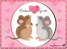 e-Kartka e Kartki z tagiem: Serce Kocham Cię Myszko!, kartki internetowe, pocztówki, pozdrowienia