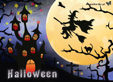 e-Kartka Darmowe e Kartki Halloween Nalot w Halloween, kartki internetowe, pocztówki, pozdrowienia