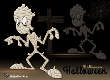 e-Kartka Darmowe e Kartki Halloween Mumia Halloween, kartki internetowe, pocztówki, pozdrowienia