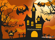 e-Kartka Darmowe e Kartki Halloween Straszny dwór, kartki internetowe, pocztówki, pozdrowienia