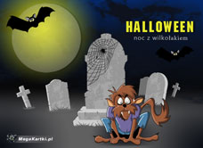 e-Kartka Darmowe e Kartki Halloween Wilkołak w Halloween, kartki internetowe, pocztówki, pozdrowienia