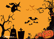 e-Kartka e Kartki z tagiem: Kartki halloween Mroczny cmentarz, kartki internetowe, pocztówki, pozdrowienia