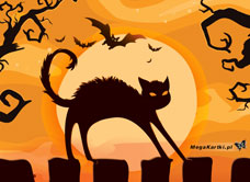 e-Kartka e Kartki z tagiem: Kartki halloween Czarny Kot to pech, kartki internetowe, pocztówki, pozdrowienia