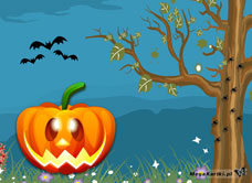 e-Kartka e Kartki z tagiem: eKartki na Halloween Wystraszona dynia, kartki internetowe, pocztówki, pozdrowienia