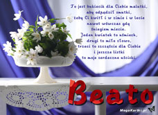 e-Kartka e Kartki z tagiem: Kartki okolicznościowe Życzenia dla Beaty, kartki internetowe, pocztówki, pozdrowienia