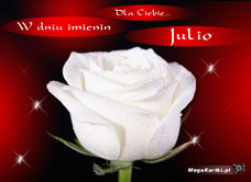 e-Kartka e Kartki z tagiem: Kartki okolicznościowe Śnieżnobiała róża dla Julii, kartki internetowe, pocztówki, pozdrowienia