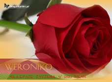 e-Kartka e Kartki z tagiem: Weronika Purpurowa róża dla Weroniki, kartki internetowe, pocztówki, pozdrowienia