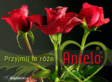 e-Kartka e Kartki z tagiem: Kartki na imieniny Róże dla Anieli, kartki internetowe, pocztówki, pozdrowienia