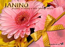 e-Kartka e Kartki z tagiem: Życzenia na imieniny Kwiaty dla Janiny, kartki internetowe, pocztówki, pozdrowienia