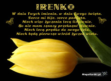 e-Kartka e Kartki z tagiem: Tulipan Życzenia dla Irenki, kartki internetowe, pocztówki, pozdrowienia
