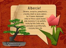e-Kartka e Kartki z tagiem: Albert Życzenia dla Alberta, kartki internetowe, pocztówki, pozdrowienia