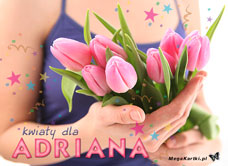e-Kartka Darmowe e Kartki Imienne męskie Kwiaty dla Adriana, kartki internetowe, pocztówki, pozdrowienia