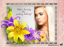 e-Kartka e Kartki z tagiem: Bukiet kwiatów Dla pięknej kobiety, kartki internetowe, pocztówki, pozdrowienia